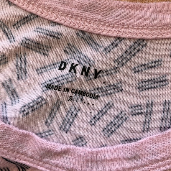 DKNY Swing Tank Top Light Baby Pink/Black 80’s 90's Style Print Size S - Picture 5 of 11